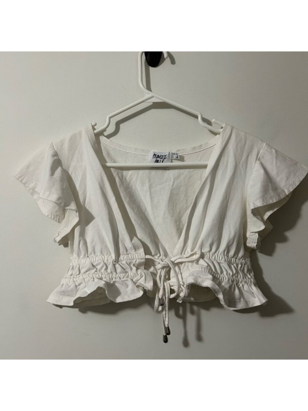 Princess Polly White Cropped Top